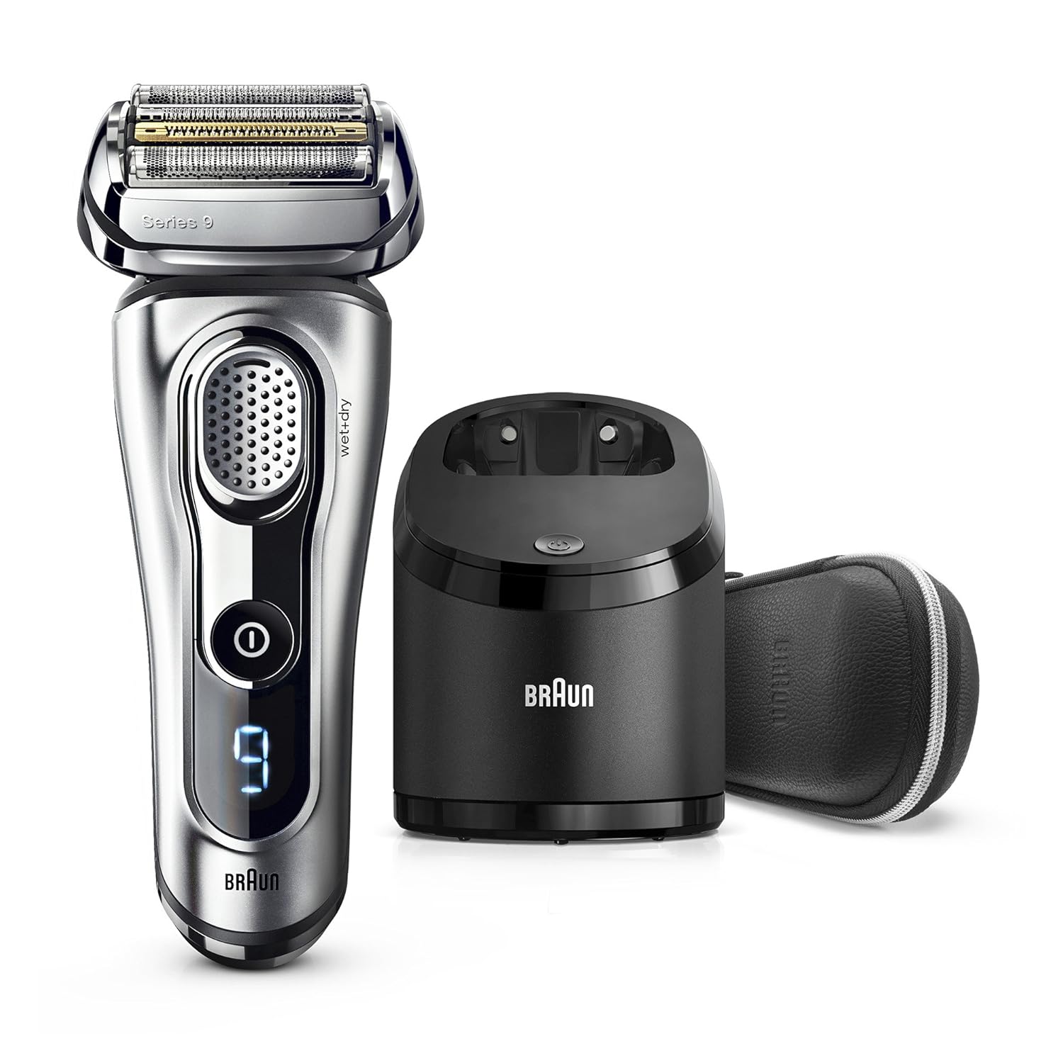 Series 9 Electric Shaver With Precision Trimmer, Wet & Dry Foil Shaver, Clean & Charge Station & Leather Travel Case K7844
