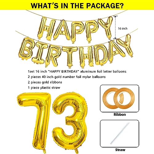 75 Balloon Numbers Gold Foil Mylar Balloons C593741