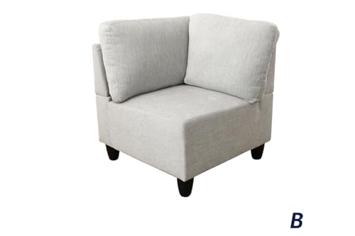 White Gray 8 Piece U-Shape Modular Sectional Sofa F279278