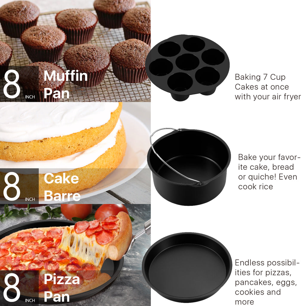 17 Set 8 Inch Air Fryer Accessories with Recipe Cookbook I5479