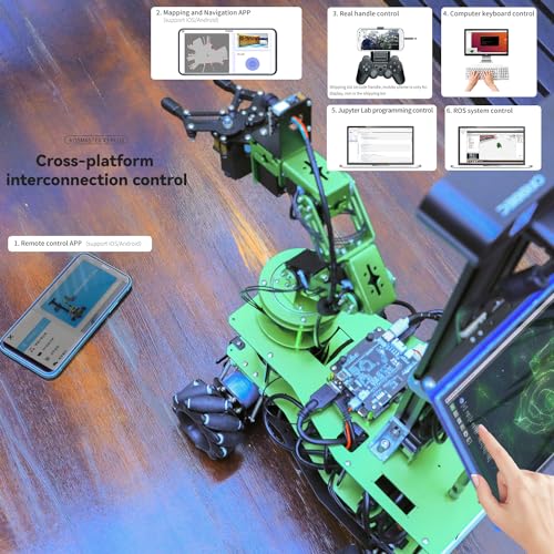 ROS Robotic Kit with 6DOF Robot Arm Mecanum Wheel Chassis R775