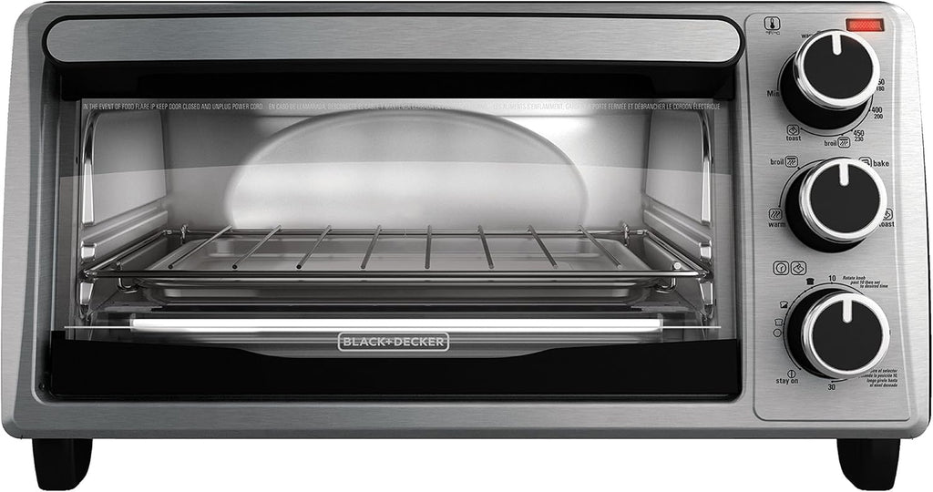 4-Slice Toaster Oven, Stainless Steel/Black P252477