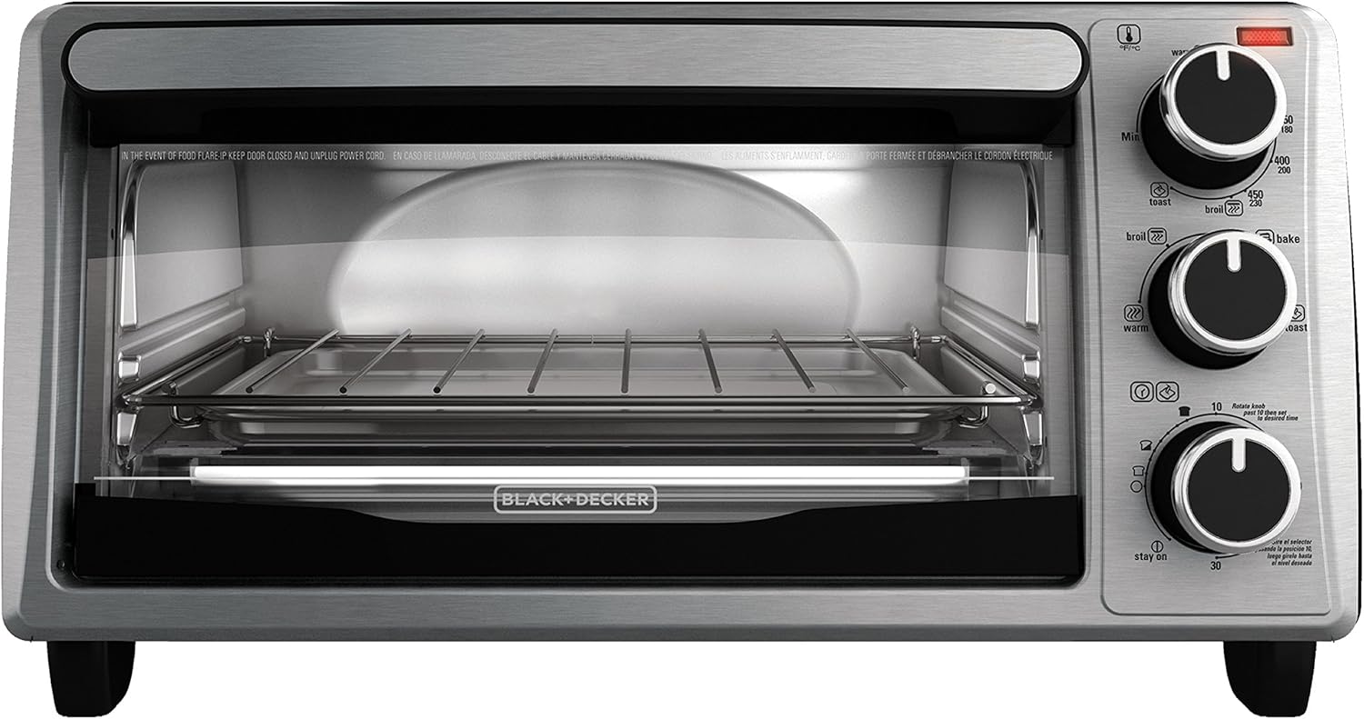 4-Slice Toaster Oven, Stainless Steel/Black P252477