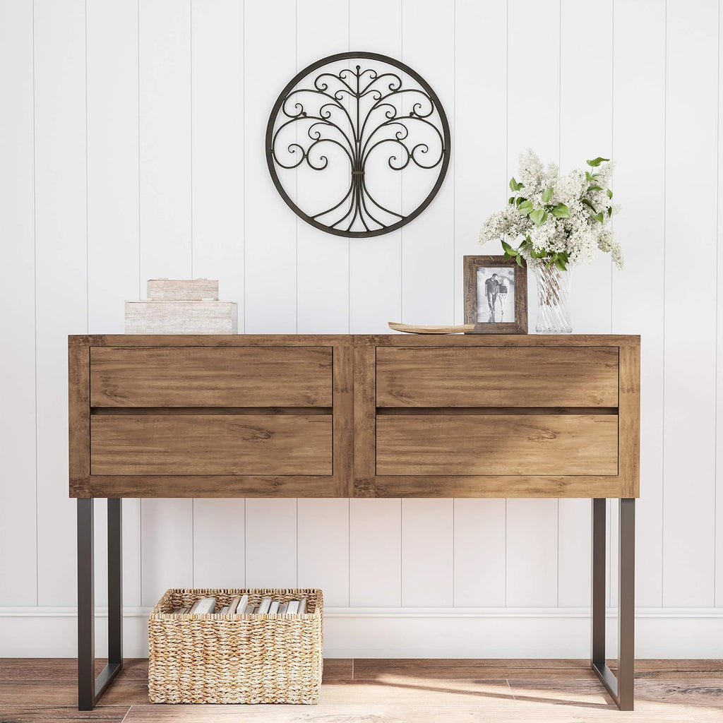 Brown Iron Metal Tree of Life Round Wall Sculpture S456