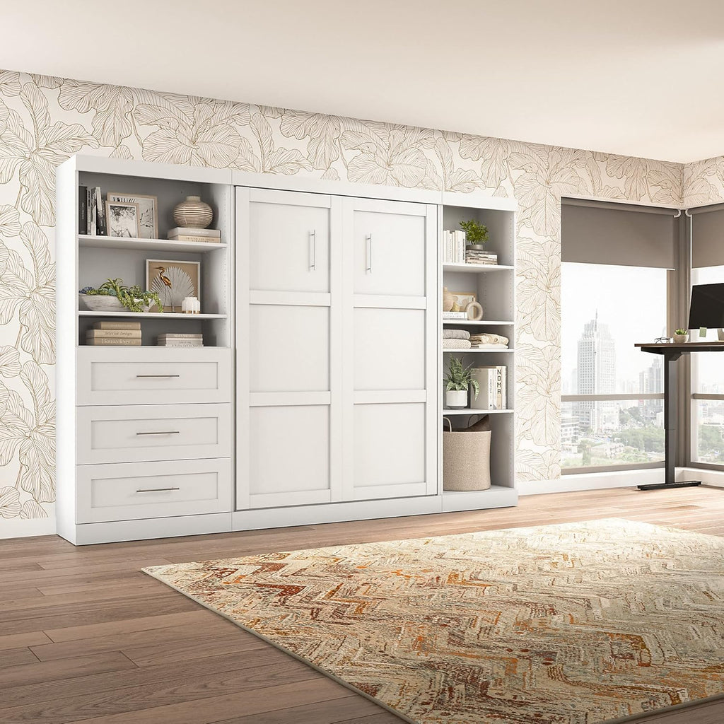 White Full Wall Bed U806