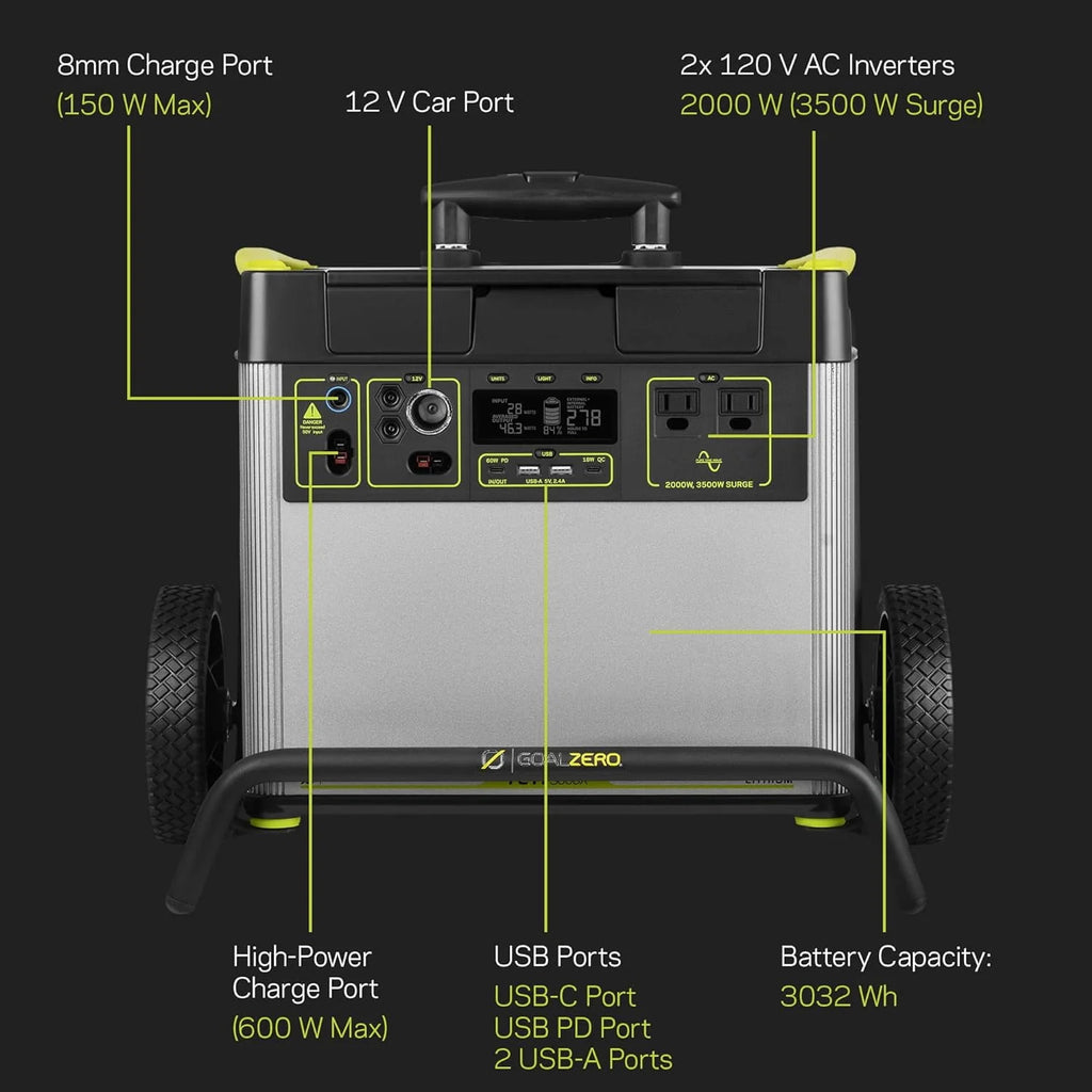 Portable Power Station 3032Wh Lithium Battery Generator 2000 Watt AC Inverter C86802