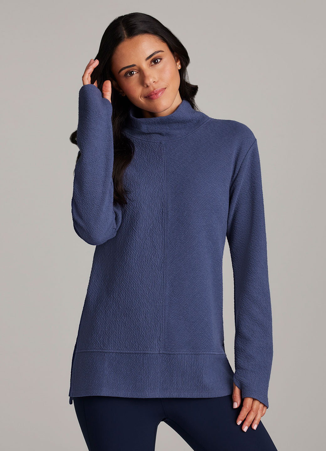 Studio Jacquard Mock Neck Pullover