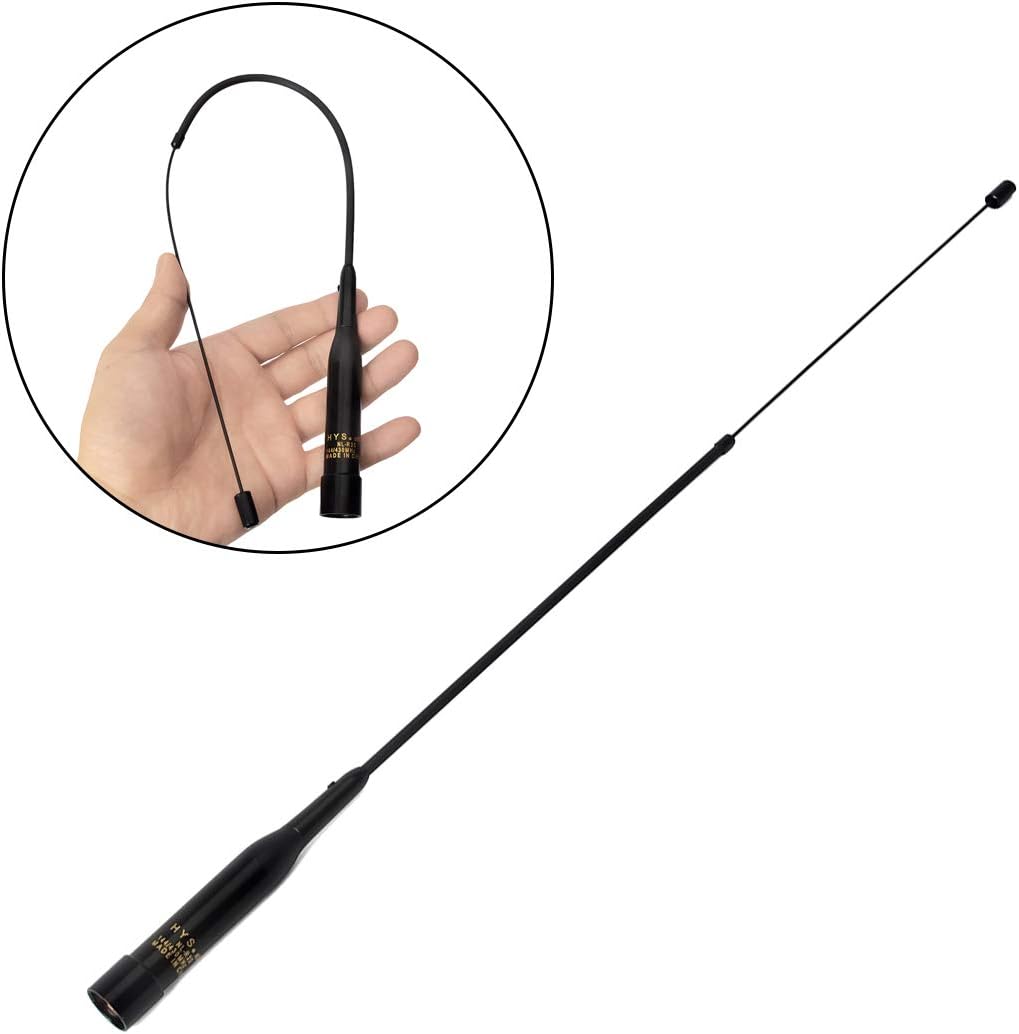 20inch Soft Telescopic Mobile Radio Antenna 137-174/400-480MHz with Clip and 5m Cable E29415