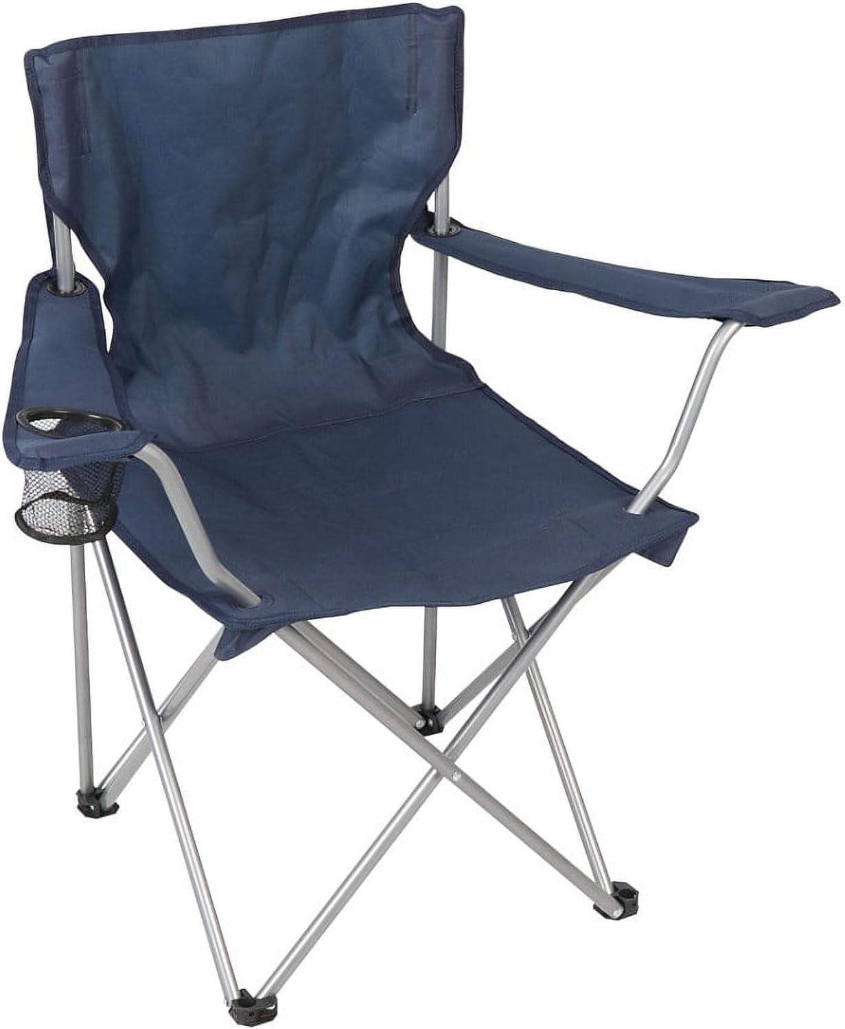 Blue Quad Folding Camp Chair with Cup Holder Q1099