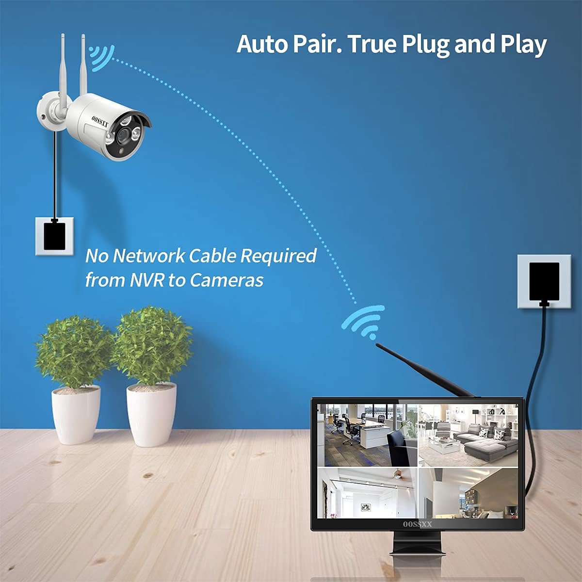 2K 3.0MP Wireless Home Security Camera System with 10inch Monitor and 1TB G53519