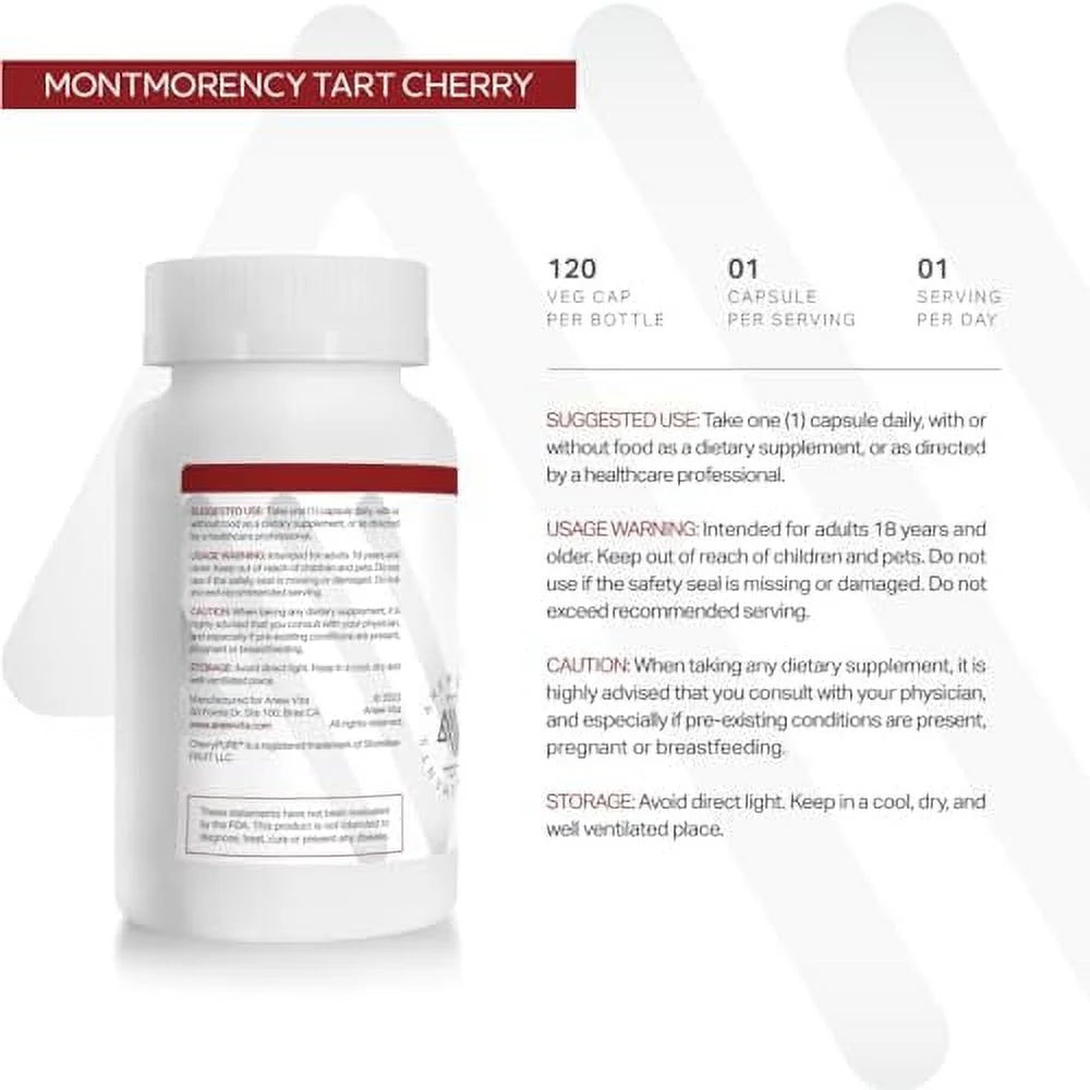 120 Veggie Capsules Tart Cherry Concentrate D760455