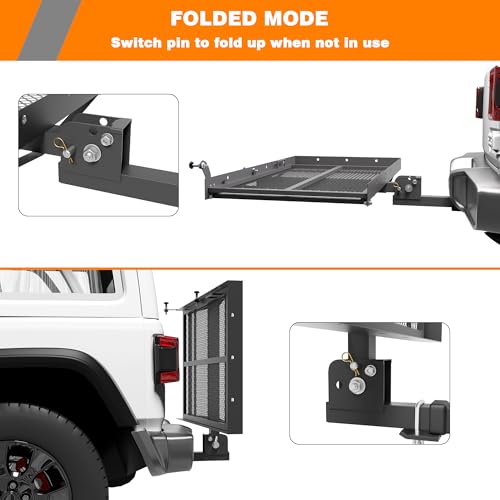 50" x 29" x 4" 500 LBS Folding Hitch Cargo Carrier with Ramp U2038