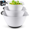 3-Piece Plastic Mixing Bowl Set with Handles & Non Slip Bottom U9932