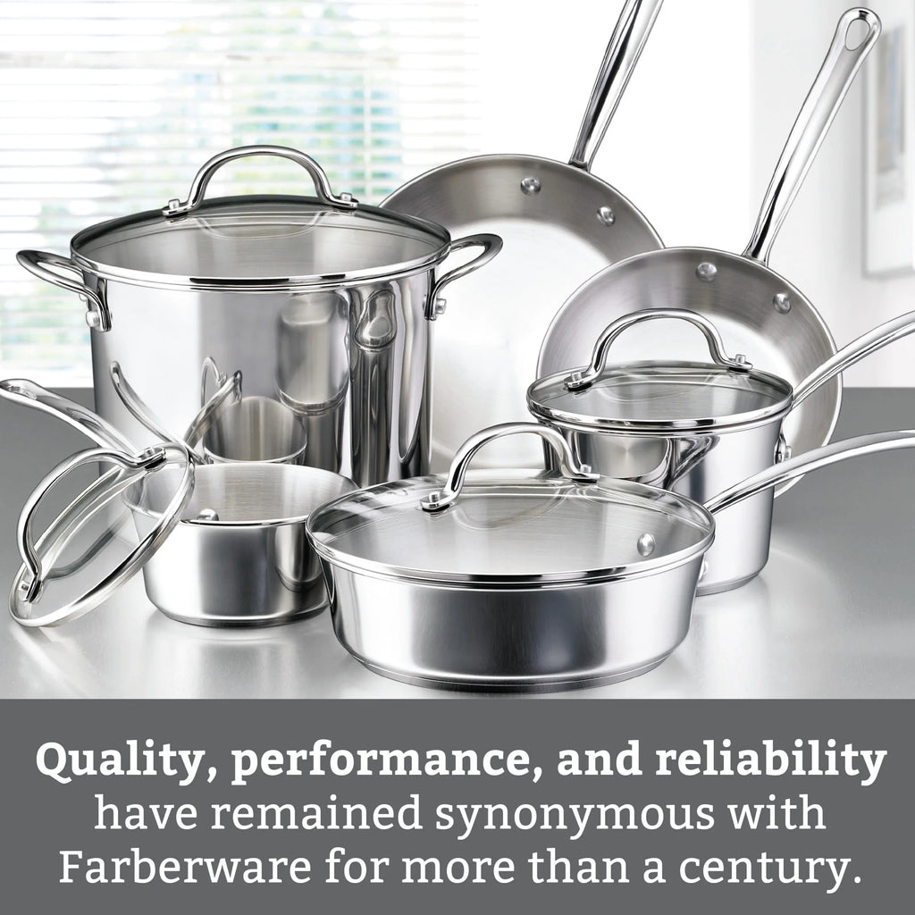10 Piece Stainless Steel Pots and Pans Q82128