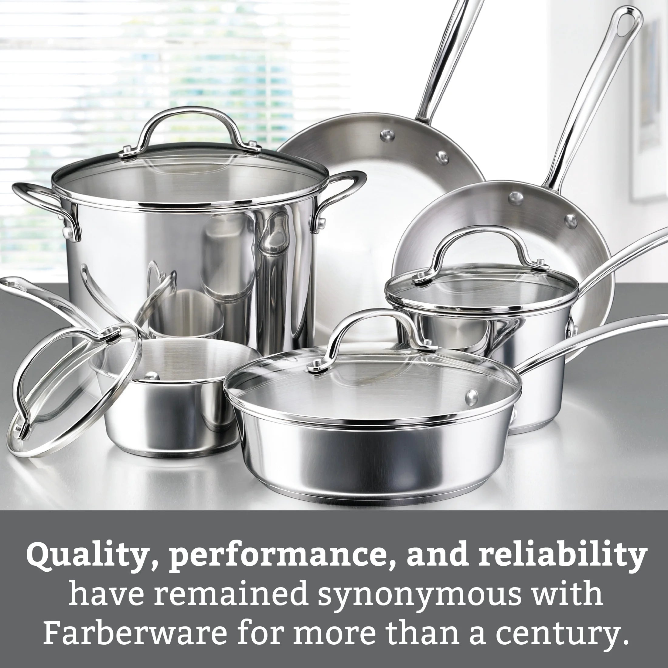 10 Piece Stainless Steel Pots and Pans Q82128
