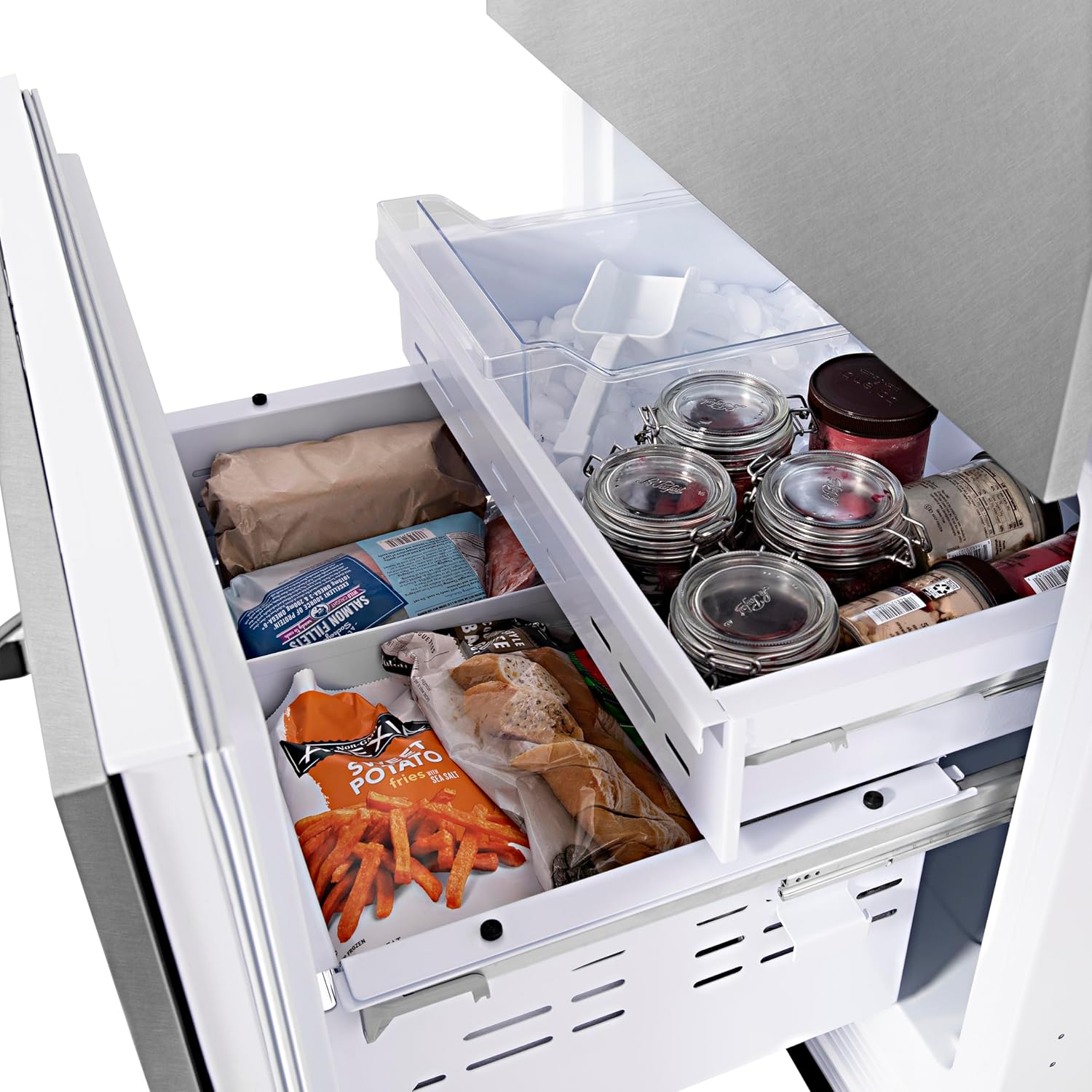 30" 16.1 cu. ft. Built-In 2-Door Bottom Freezer Refrigerator in Fingerprint Resistant Stainless Steel U842380