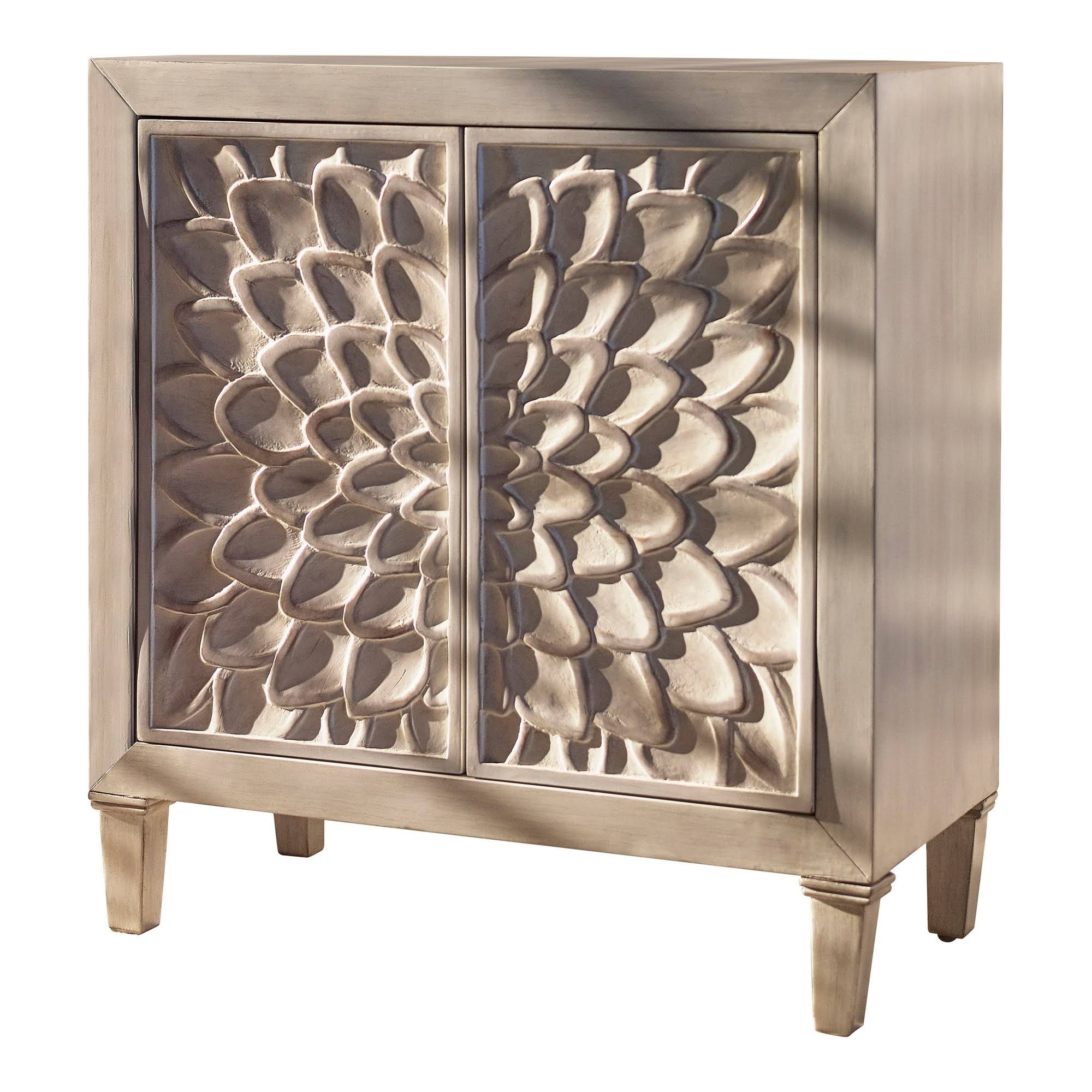 Distressed Brown 2 Door Wooden Accent Cabinet Q275