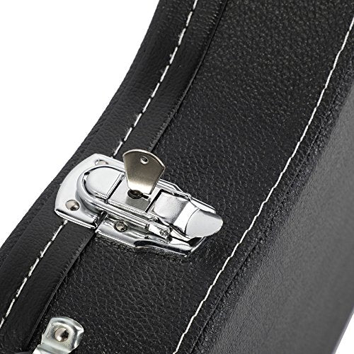 Black Wooden Hard-Shell Electric Guitar Case with Lock Latch Padding G55487