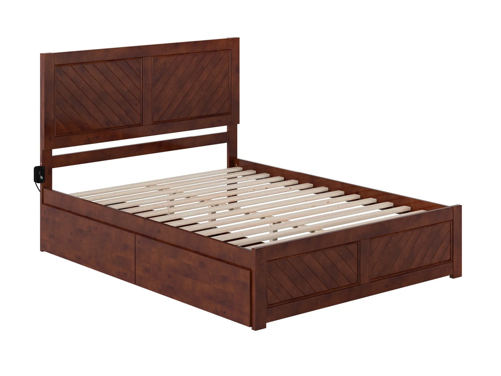 Queen Solid Wood Platform Bed with Storage Drawers P1237