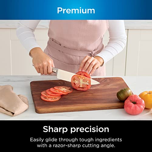 14-Piece German Stainless Steel Knife System with Built-in Sharpener, Stainless Steel/Black J34175