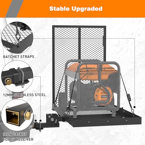 50" x 29" x 4" 500 LBS Folding Hitch Cargo Carrier with Ramp U2038