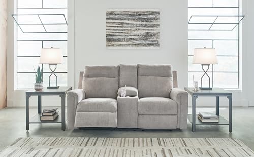 Gray Power Reclining Loveseat P7027
