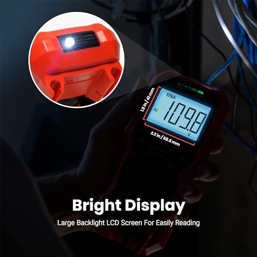 Digital Multimeter Voltmeter Tester TRMS 6000 Counts Red T374