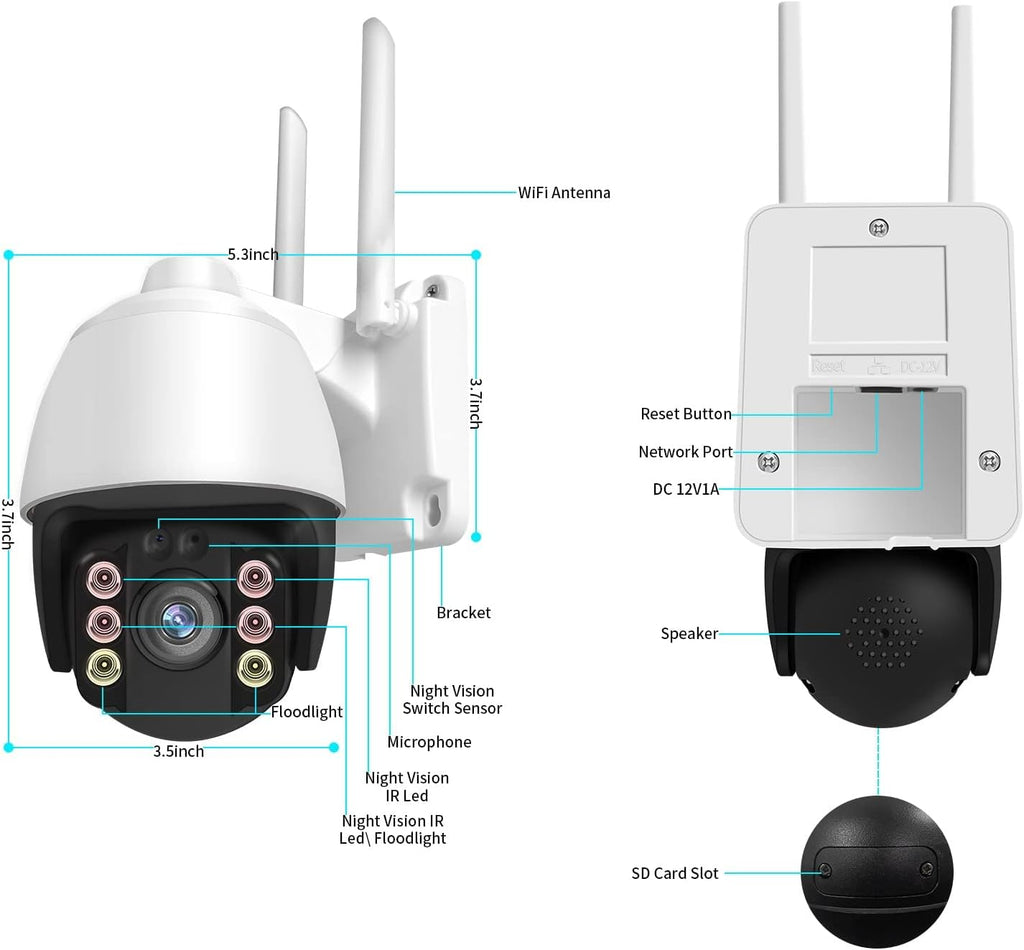 Wireless WiFi 1080P Security Camera with Motion Detection, Auto Tracking, Two Way Audio, Full Color Night Vision P646