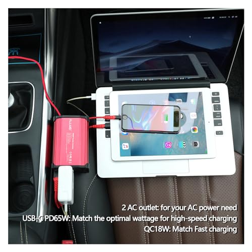 300W 12V to 110V Car Power Inverter with PD 27W USB-C and 18W USB-A D419531