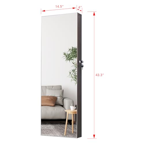 Off-White Jewelry Armoire with Mirror and 2 Drawers S670089