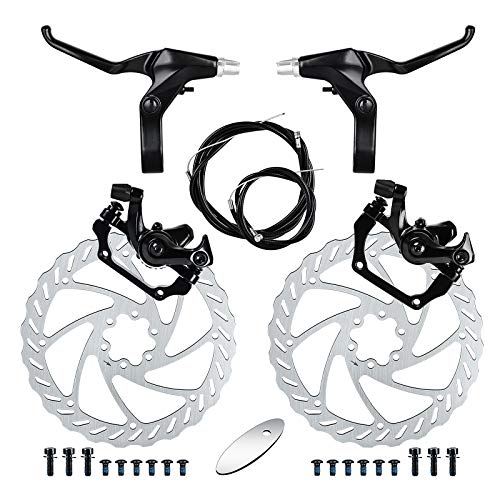 Bike Disc Brake Kit, Aluminum Front and Rear Caliper, Full Aluminum Alloy Bicycle Brake Lever, 160mm Rotor W99100