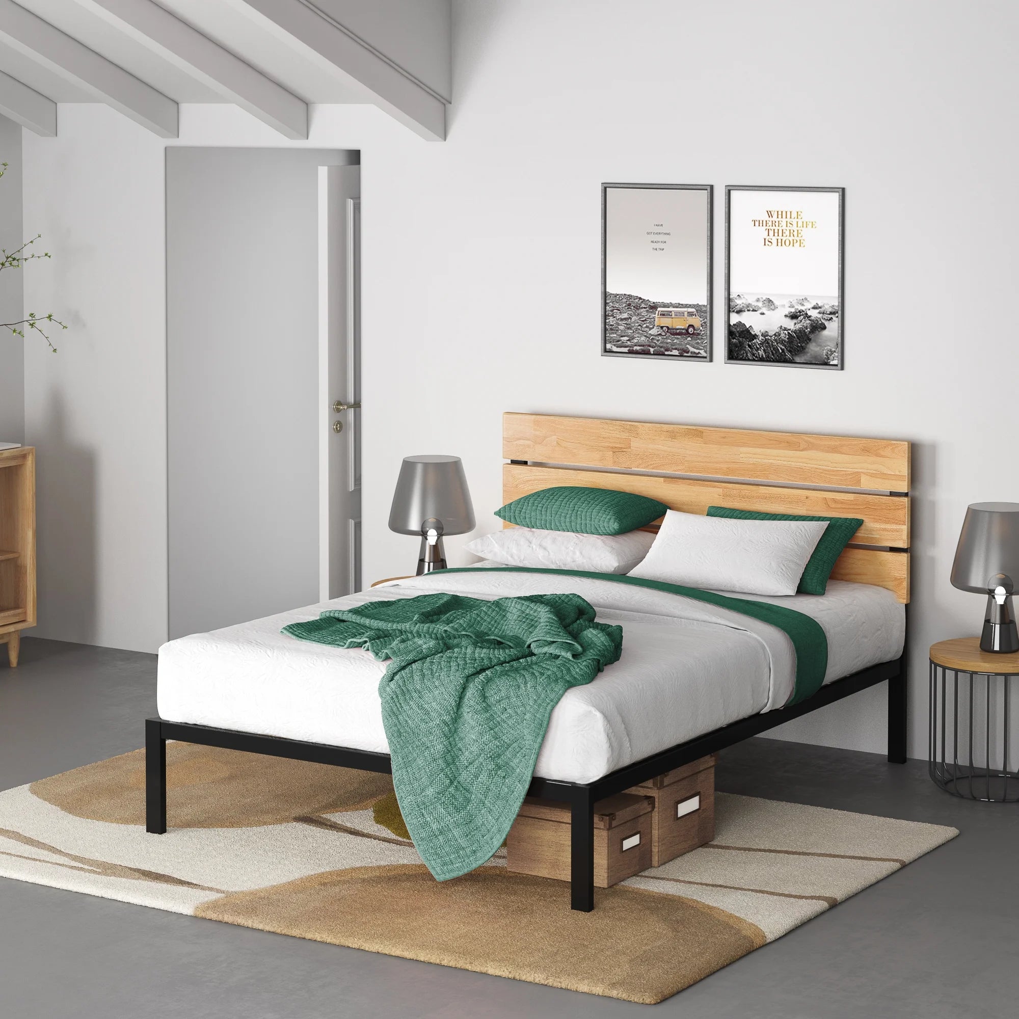 Queen Metal Platform Bed Frame A14268