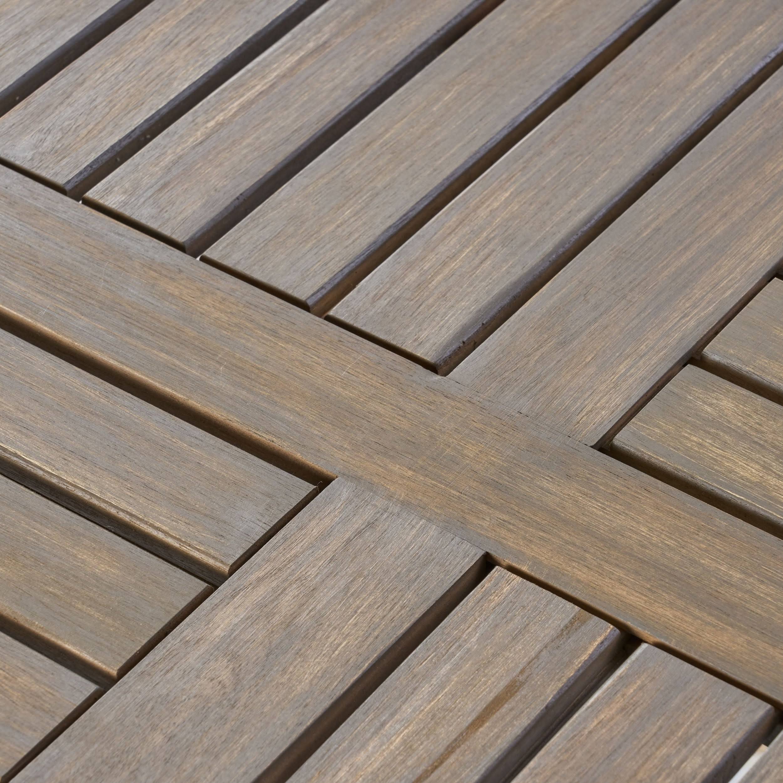 Gray Acacia Wood Square Dining Table B13848