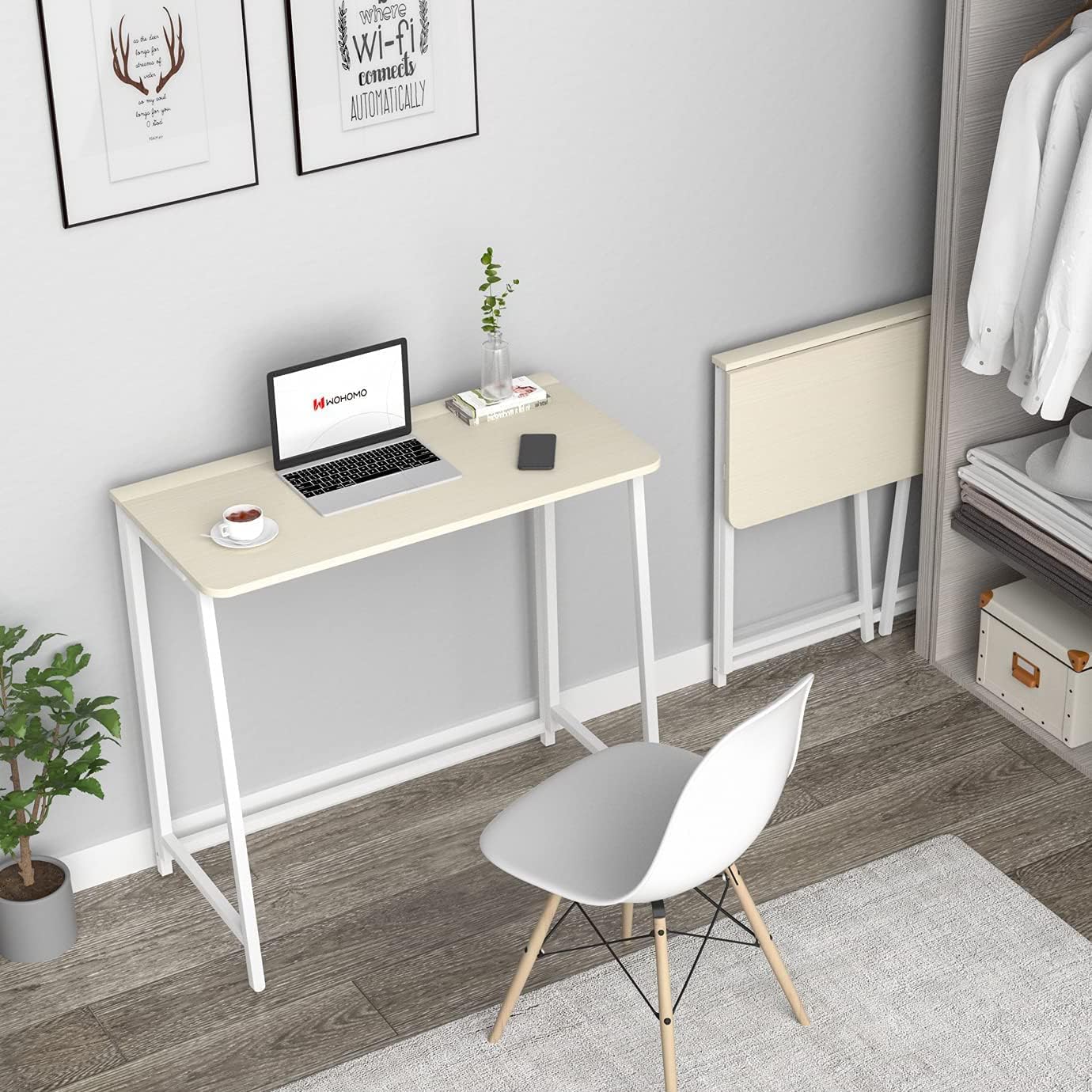 Folding Desk 31.5" Oak White Z2937