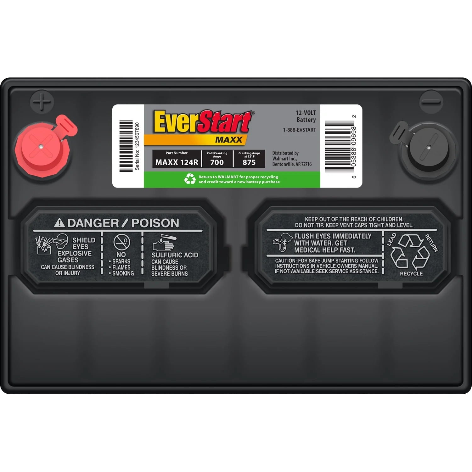 Group Size 124R 12 Volt 700 CCA Lead Acid Automotive Battery D2587