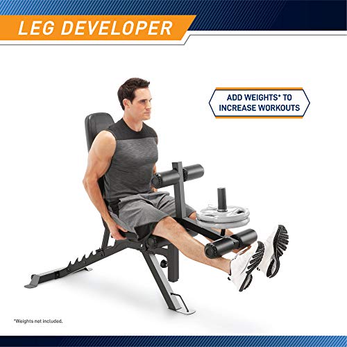 Adjustable 6 Position Utility Bench with Leg Developer and High Density Foam Padding J4864