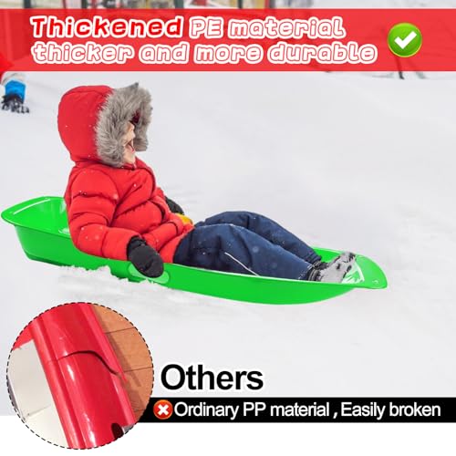 Flexible Plastic Snow Sled with Pull Rope for 1-2 Rider T53686