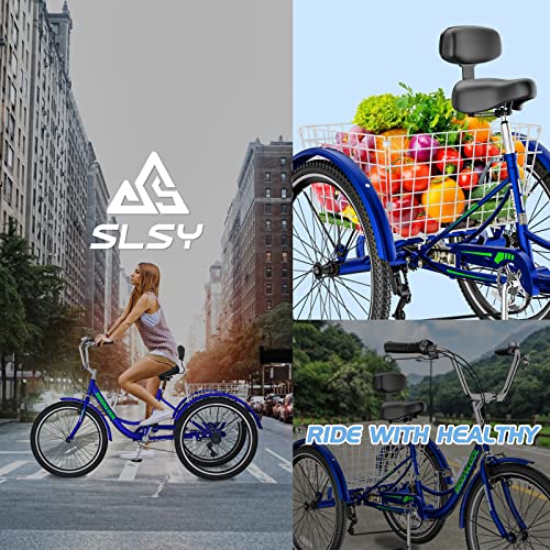 7 Speed 3 Wheel Bicycle with Shopping Basket T8957