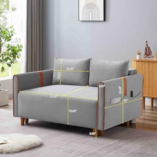 Black Velvet Convertible Sofa Bed with Storage X3326