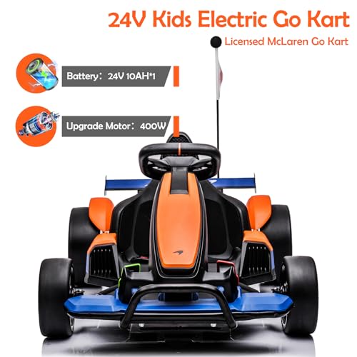 24V Electric Go Kart with 400W Motor, 2 Speeds, Drift/Sport Mode G553369