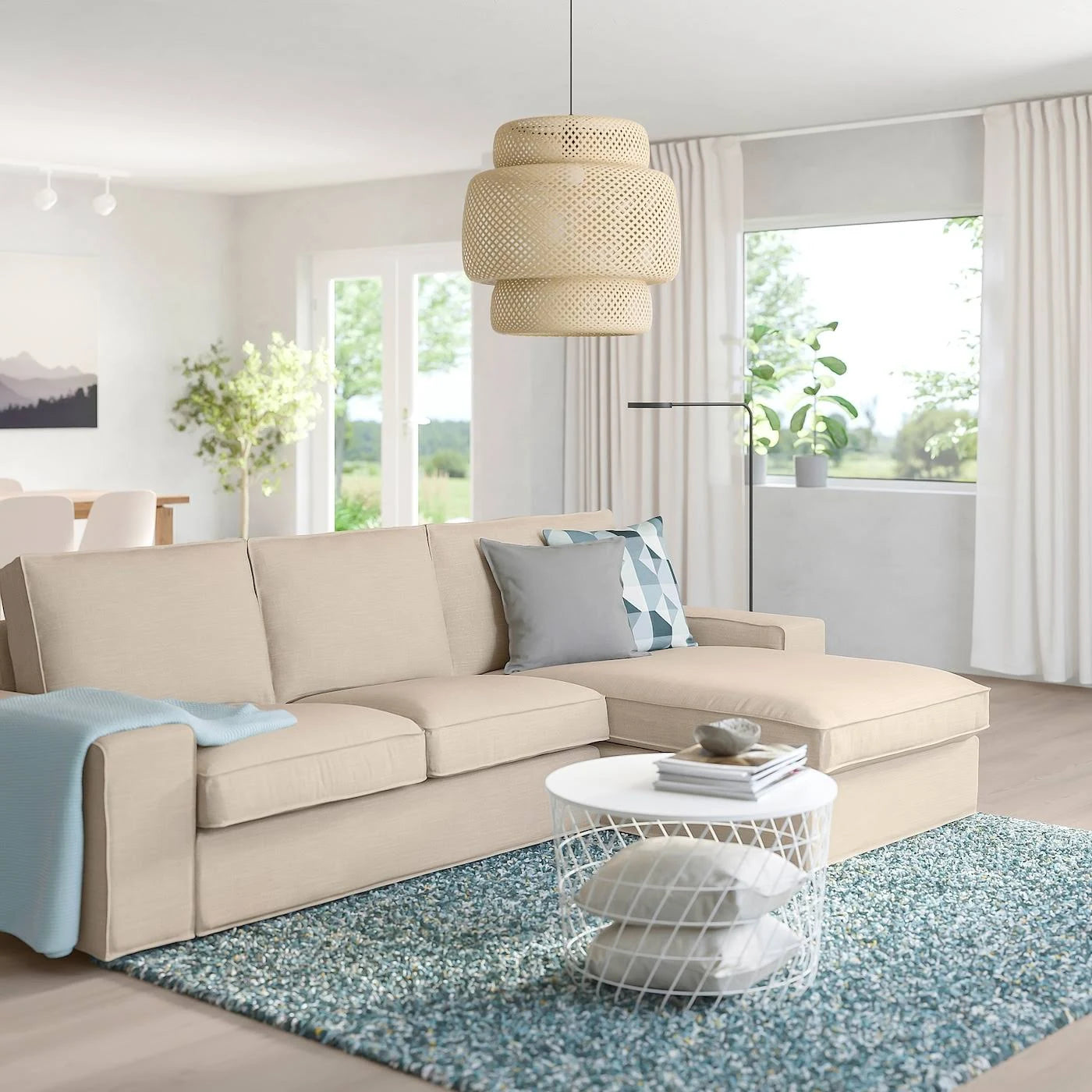 Beige Sofa with Chaise T18202