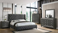 5pc Queen Size Grey Upholstered Bedroom Set T414792
