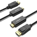 DisplayPort to HDMI 6 Feet Gold-Plated Cable Black X330