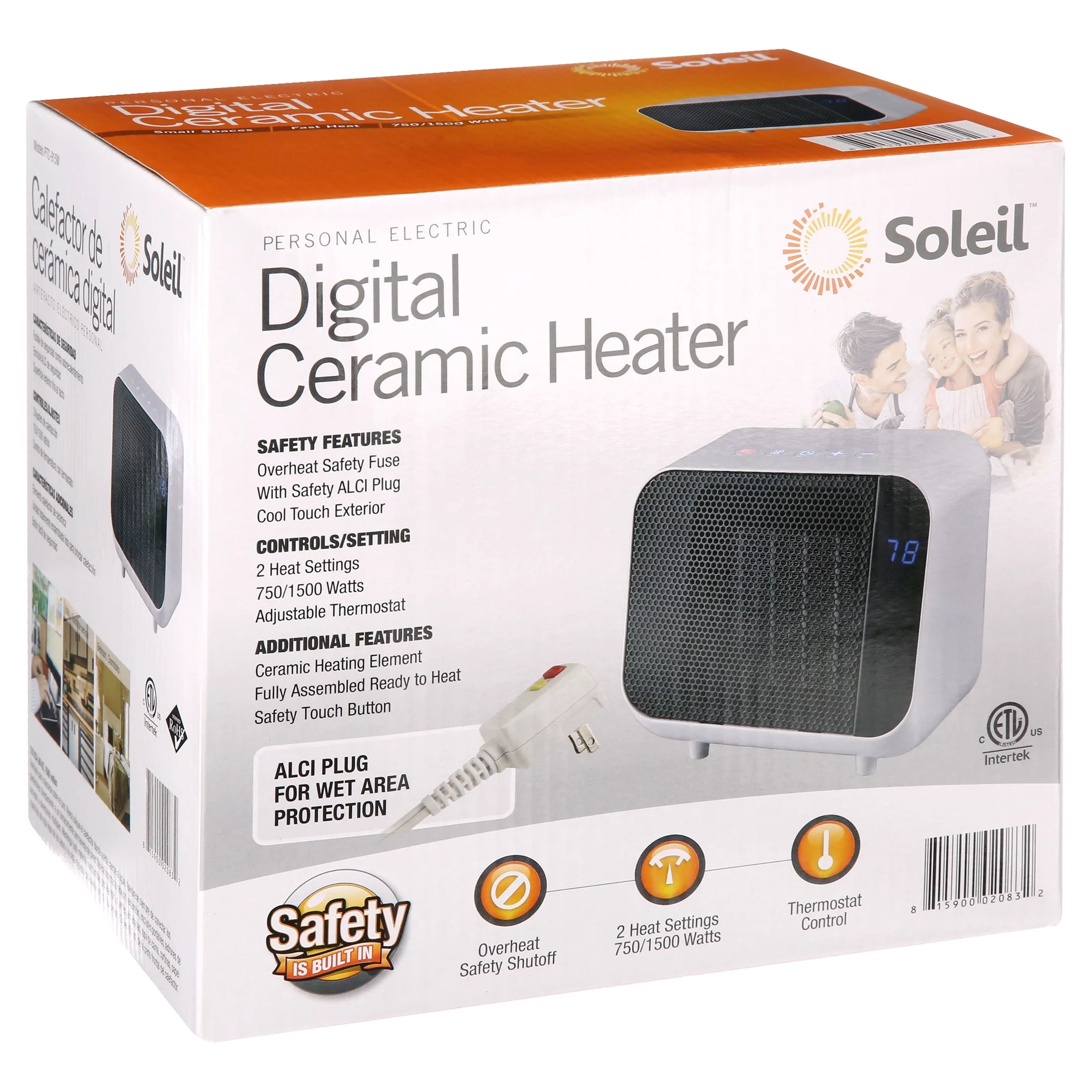 White Electric Ceramic Heater 1500W S501