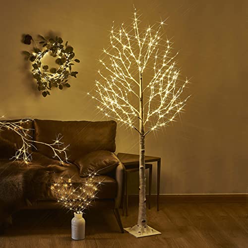 4FT 200 Fairy Lights Lighted Birch Tree Q405