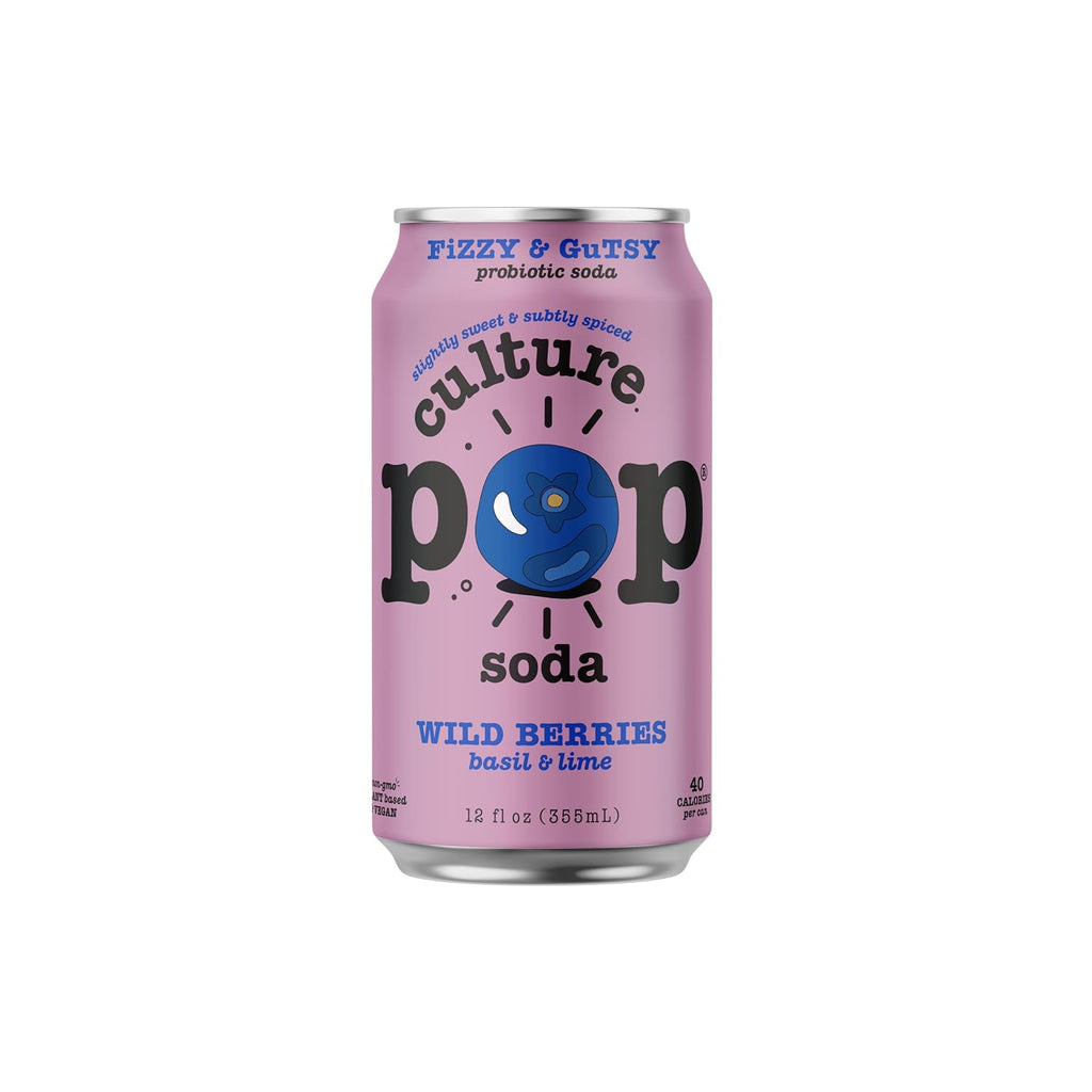 Sparkling Probiotic Soda, 40 Calories per can, 12 Fl Oz Cans, Pack of 5 U4697