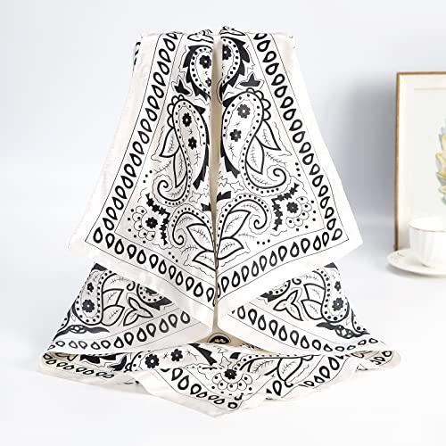 35” Satin Large Square Head Scarves - 4PCS Silk Like Neck Scarf Hair Sleeping Wraps T459