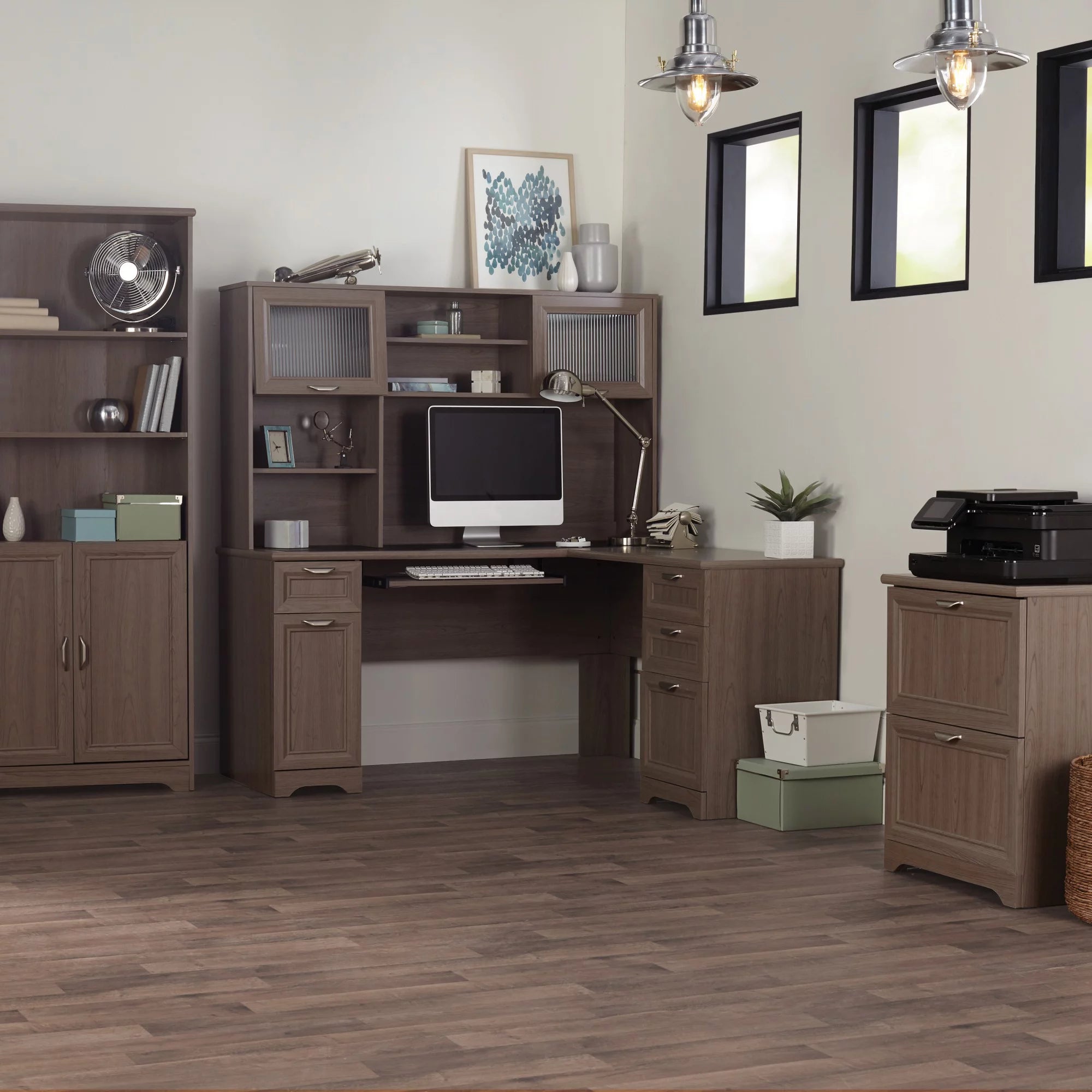 Gray L-Shape Corner Desk V523