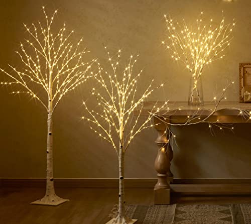 4FT 200 Fairy Lights Lighted Birch Tree Q405