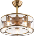 18" Ceiling Fan with Lights, Remote Control, 7 Blades 6-Speed, Reversible, Gold E3053